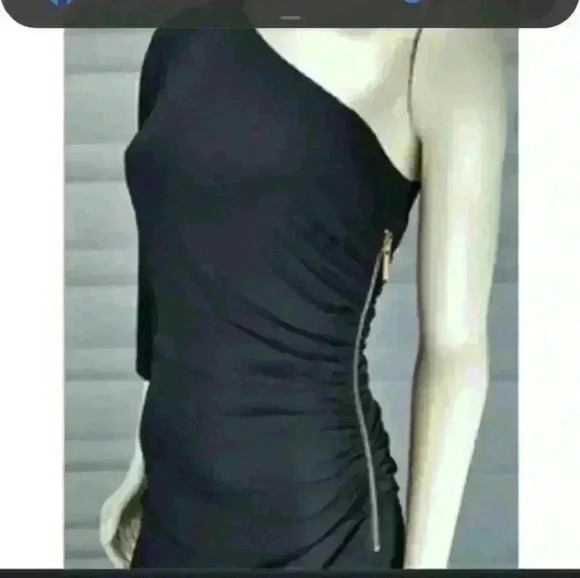 Kopa sexy party/cocktail wedding one sleeve  off shoulder black dress S medium - Picture 1 of 7